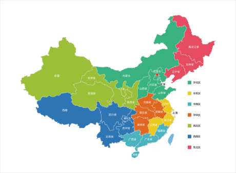 中国地图七大区