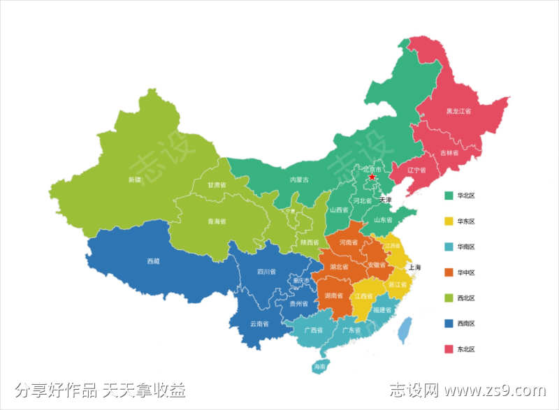 中国地图七大区