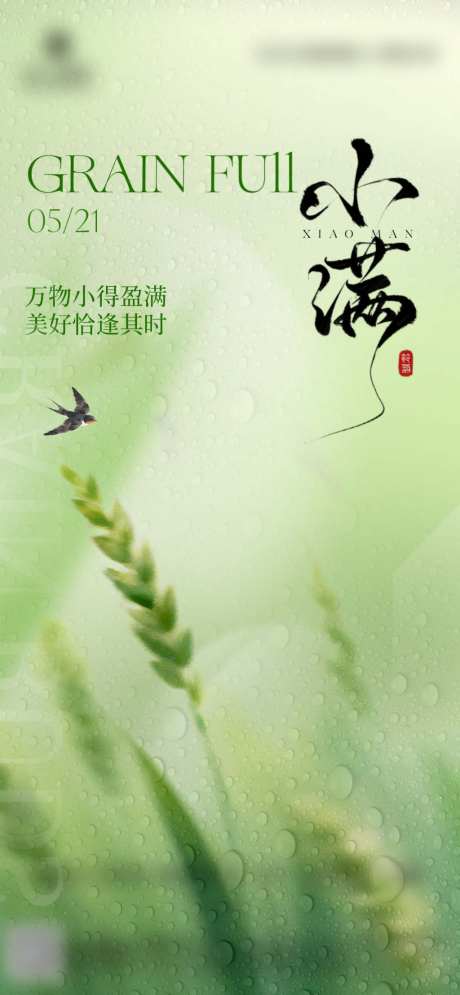 清新创意节气地产小满节日海报
