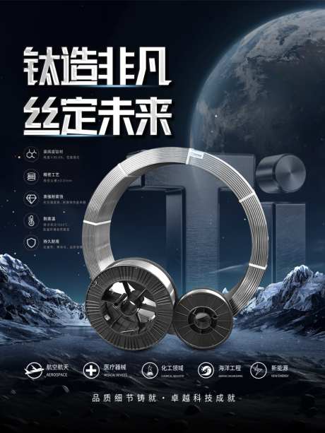 钛合金丝材海报
