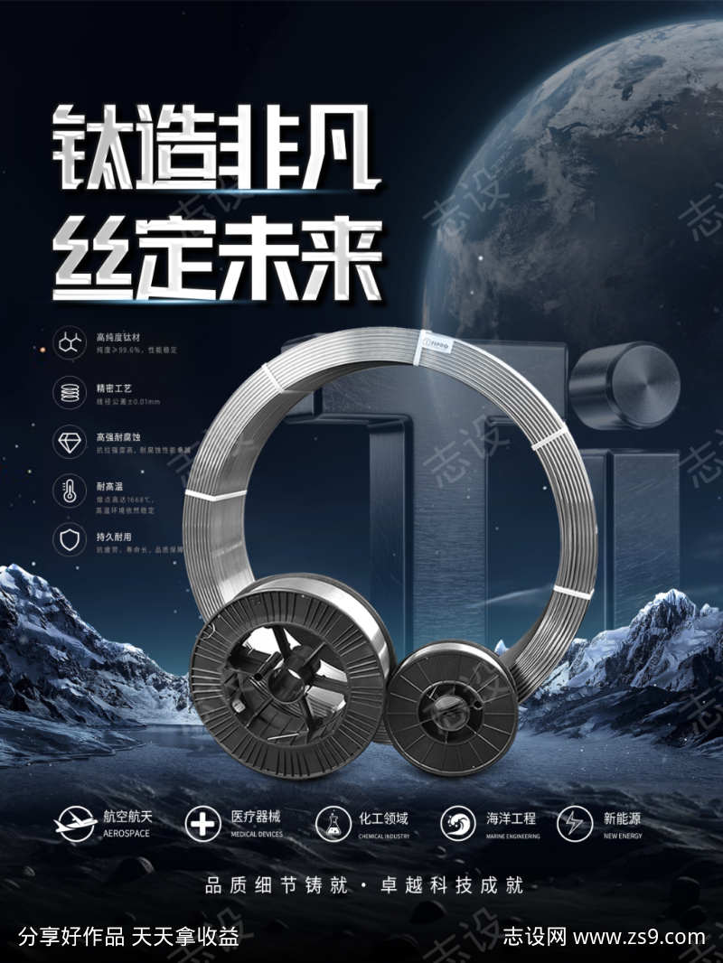 钛合金丝材海报
