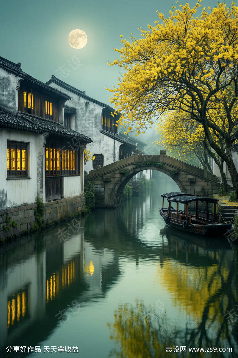 江南水乡月夜