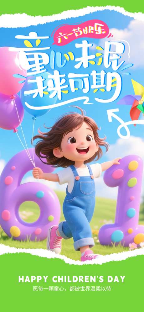 六一儿童节卡通童趣海报28