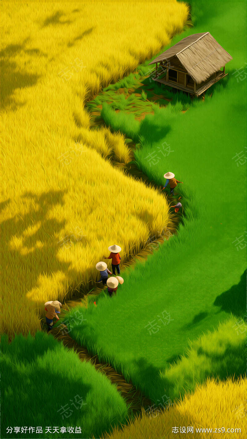 芒种插画场景