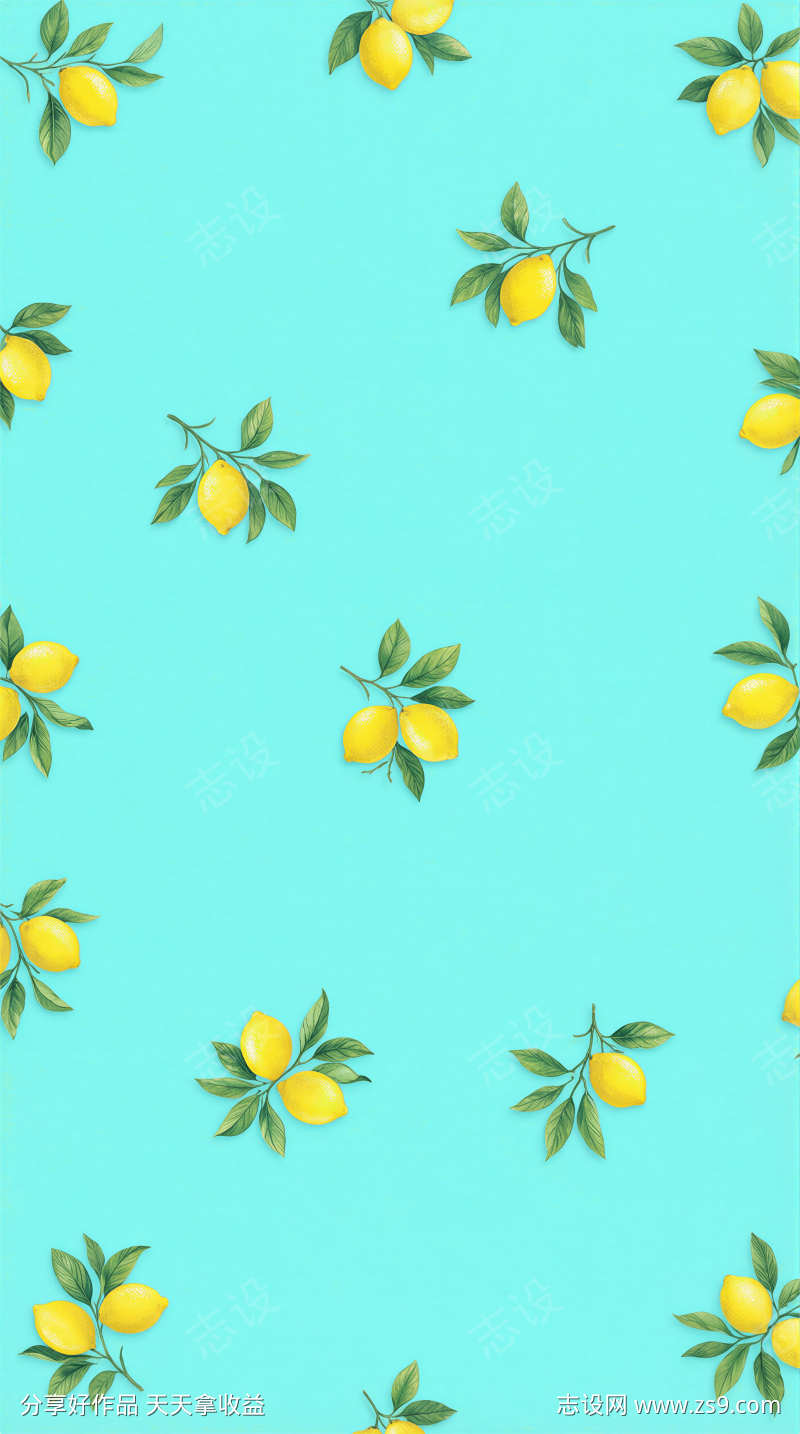 小柠檬花纹背景素材