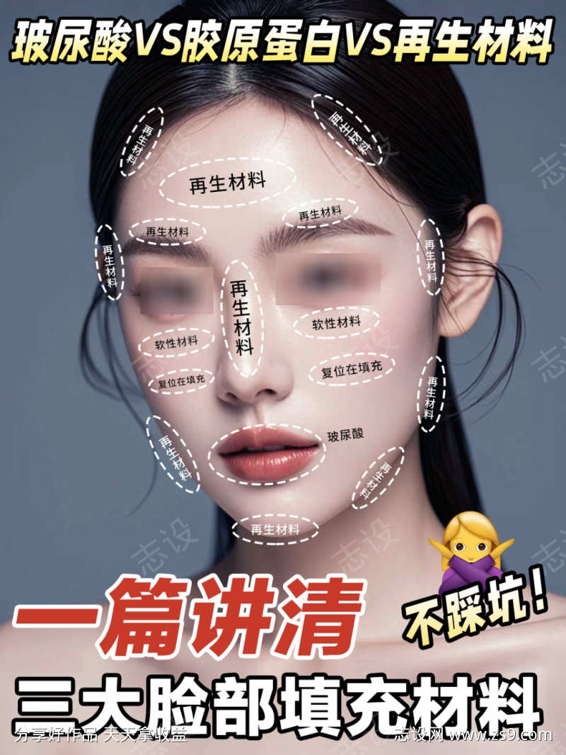 玻尿酸胶原再生材料医美小红书笔记封面
