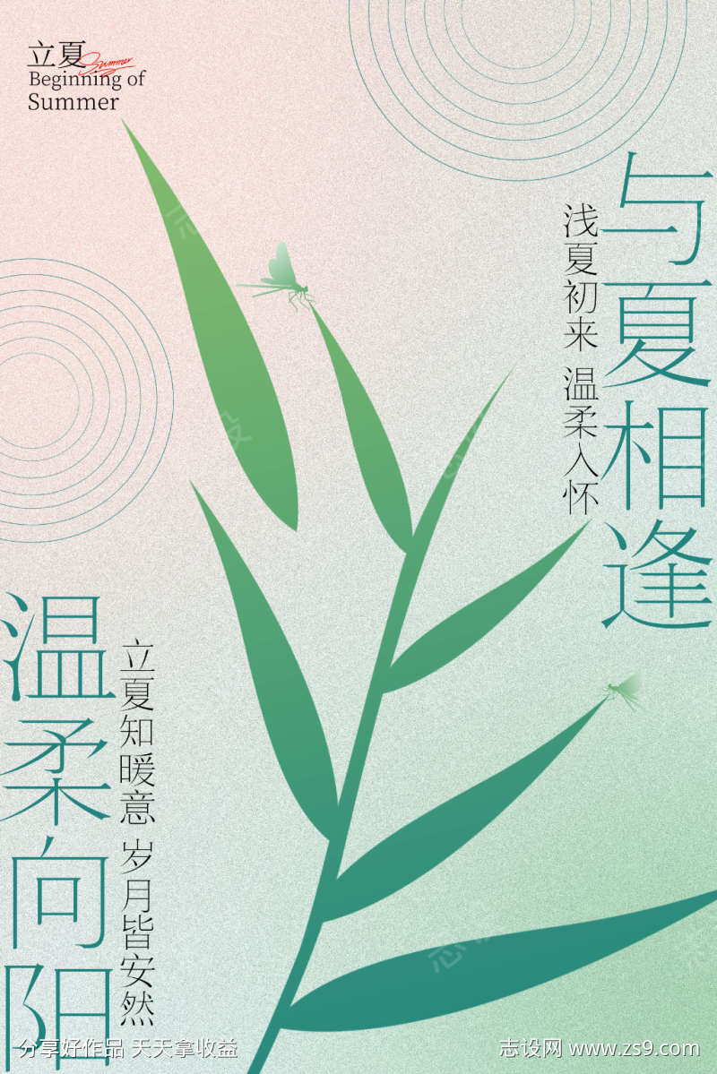 温柔向阳与夏相逢立夏节气海报