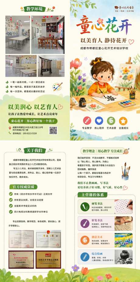 艺术教培招生两折页宣传单