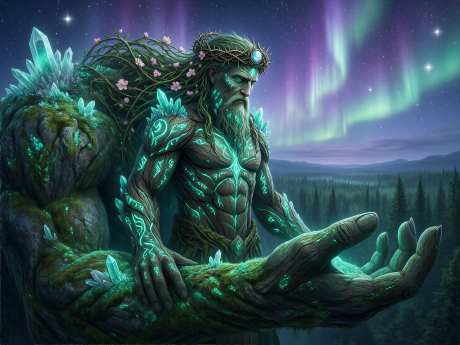 翠绿神使与翡翠泰坦_AI图片下载_采样_4096X3072像素-魔幻,森林,水晶-作品编号:2026060213081040-志˱设˱网