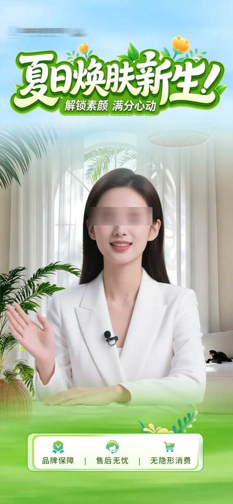 抖音直播间夏日清爽贴片创意设计