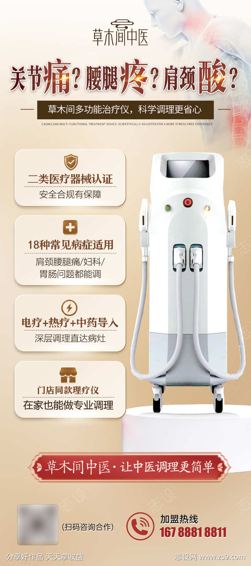 大健康肩颈痛症宣传产品卖点展架