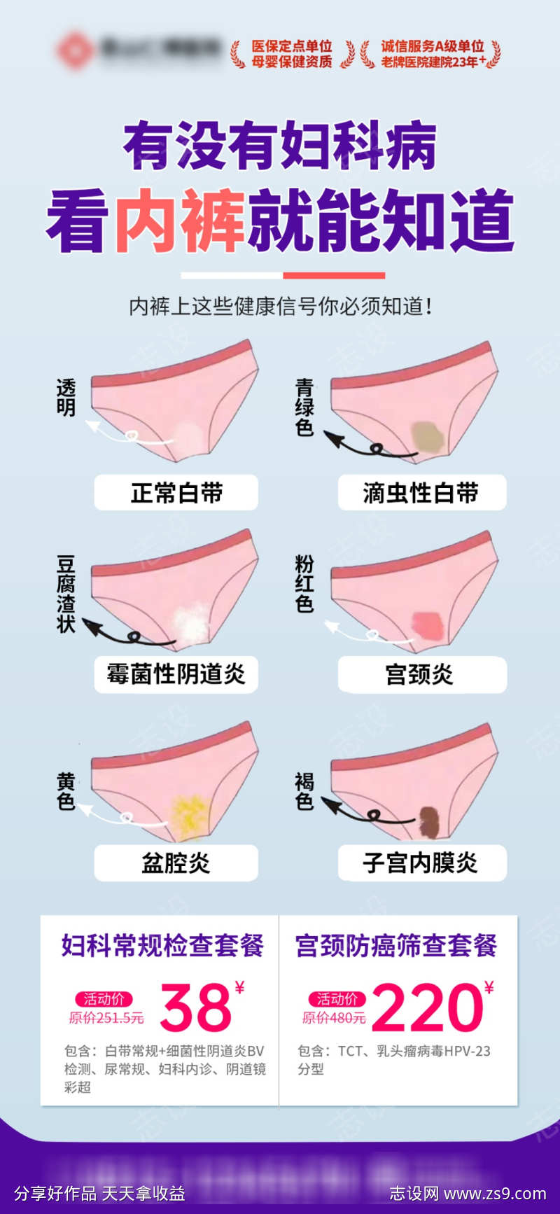 妇科常规检查套餐海报
