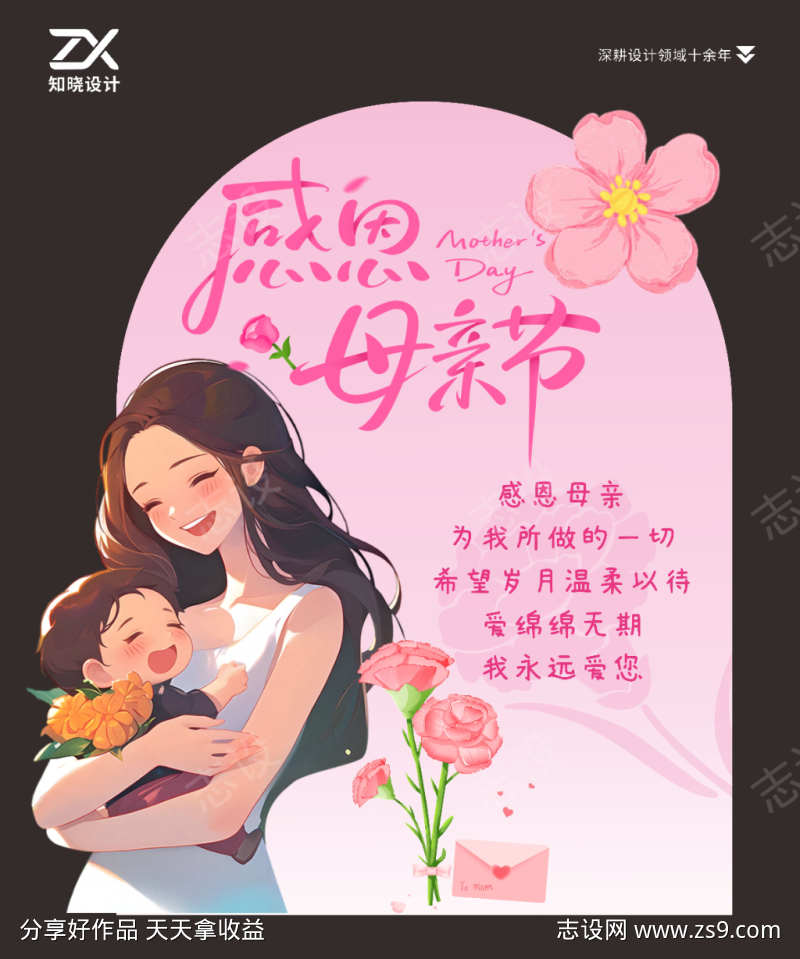 感恩母亲节温情美陈立牌