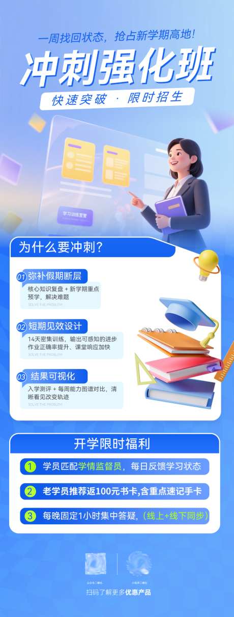冲刺强化培训班教育机构招生宣传海报
