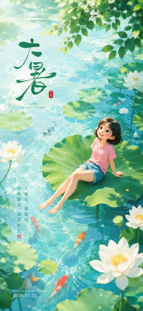 大暑节气海报_源文件下载_PSD格式_1125X2436像素-清新,海报,节气-作品编号:2026061415372408-志ˌ设’网