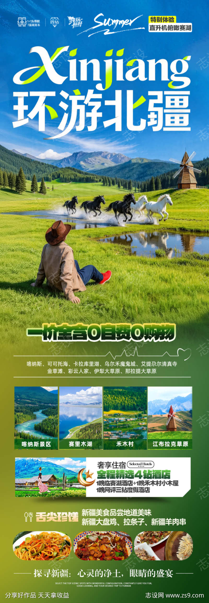 新疆旅游海报伊犁北疆南疆小包团旅行