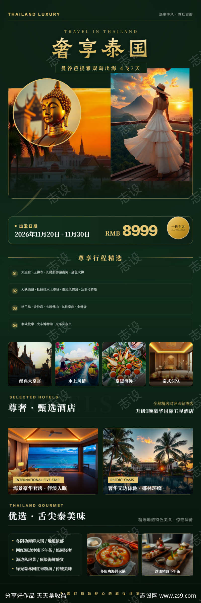 泰国曼谷旅游长图海报