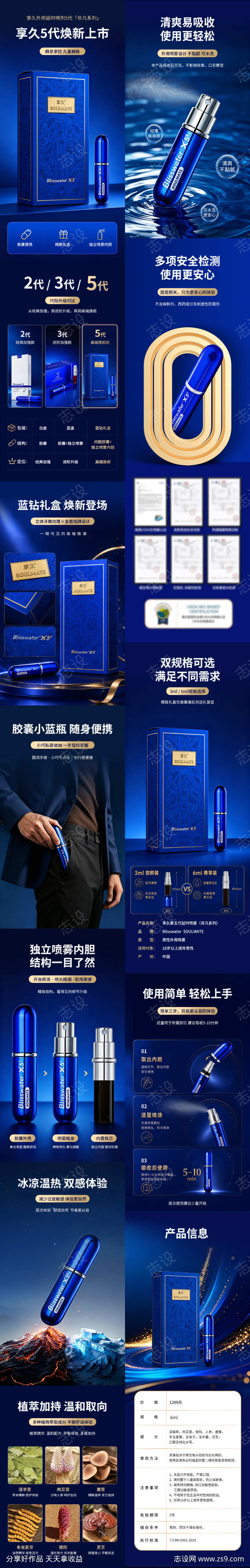成人用品5代喷剂详情页