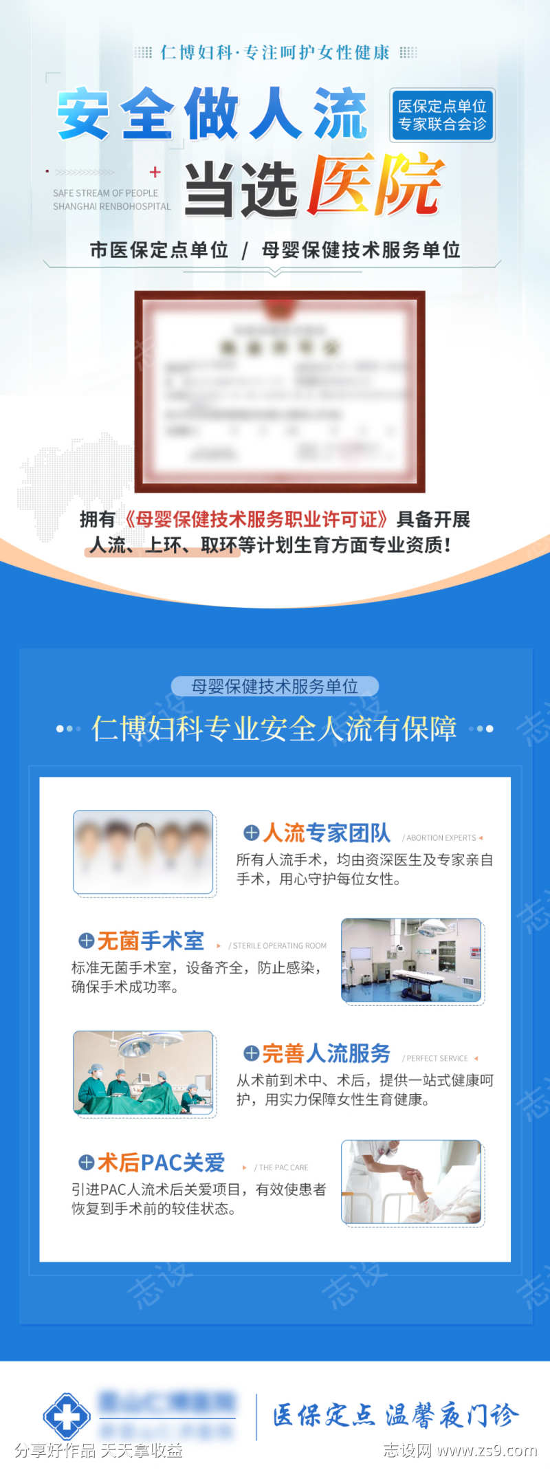 妇科人流早孕流产海报