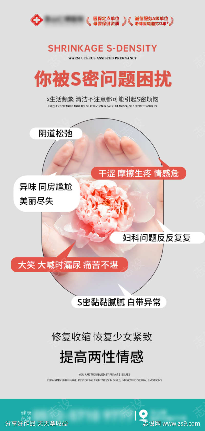妇科检查女性私密整形海报