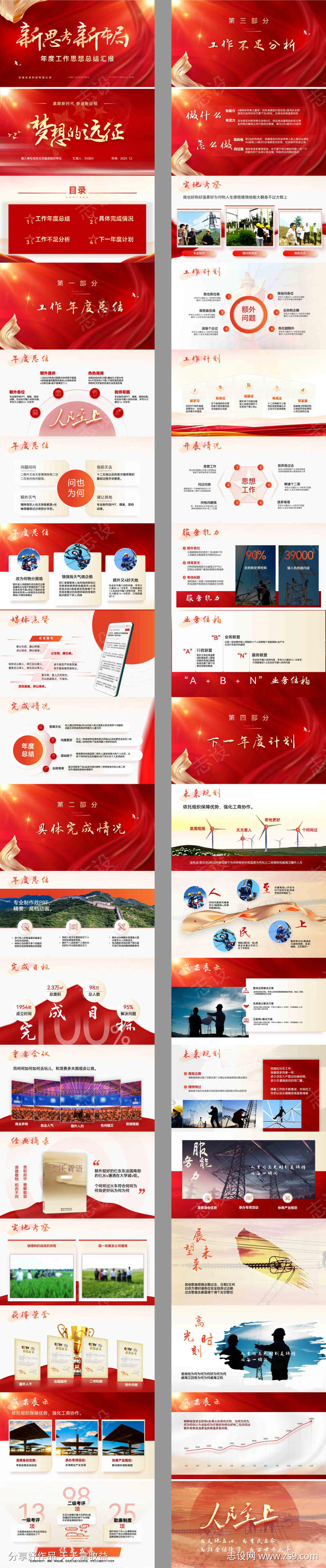 红色思考新布局ppt