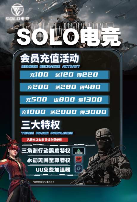 蓝色网咖网吧电竞重置活动电梯海报