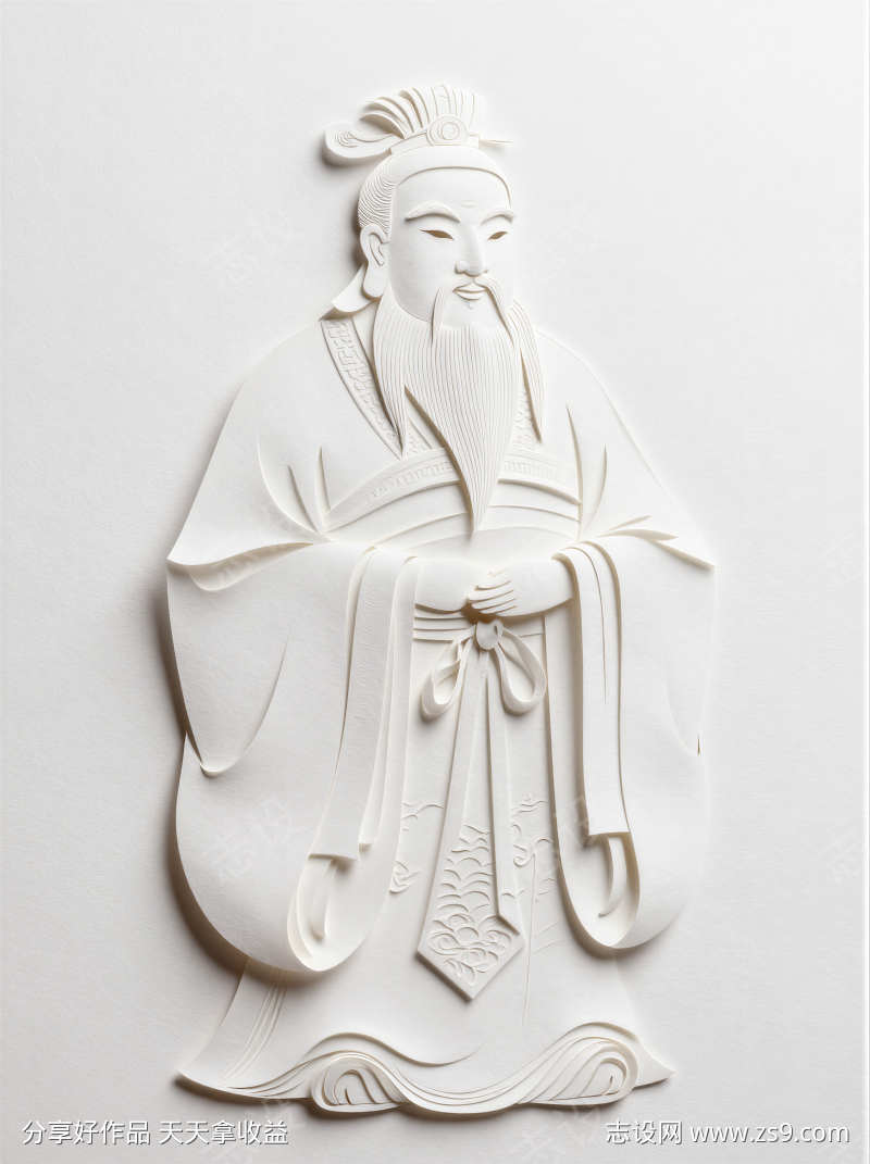 中国纸艺人物模型画