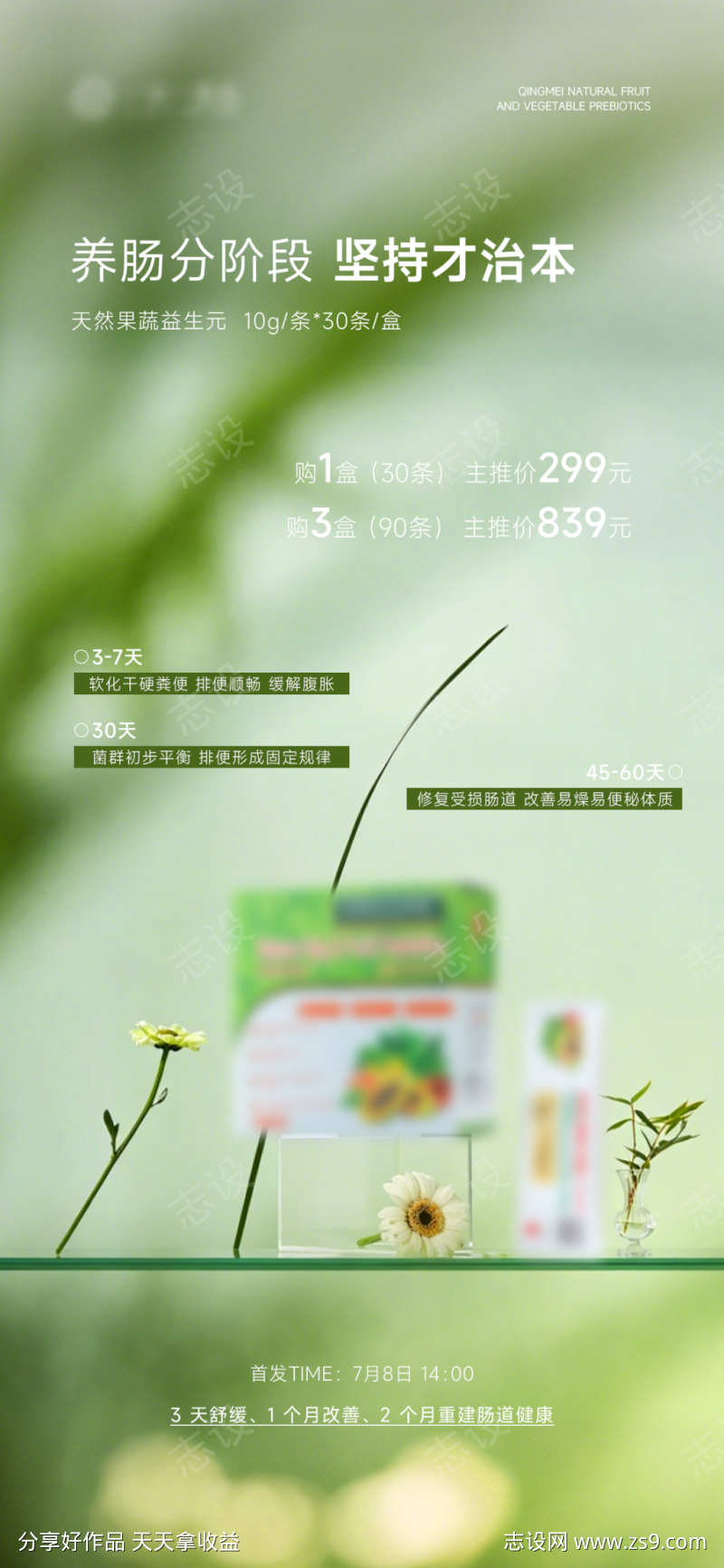 益生菌肠道产品海报