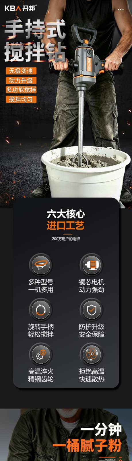 手持式搅拌钻五金工业级电钻搅拌器电商详情