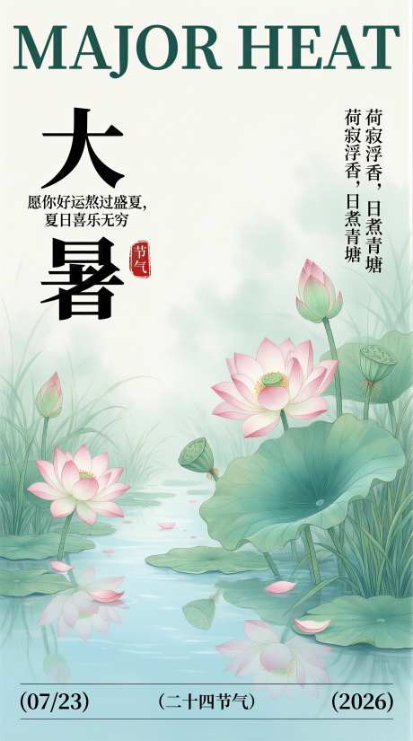 大暑节气海报图片