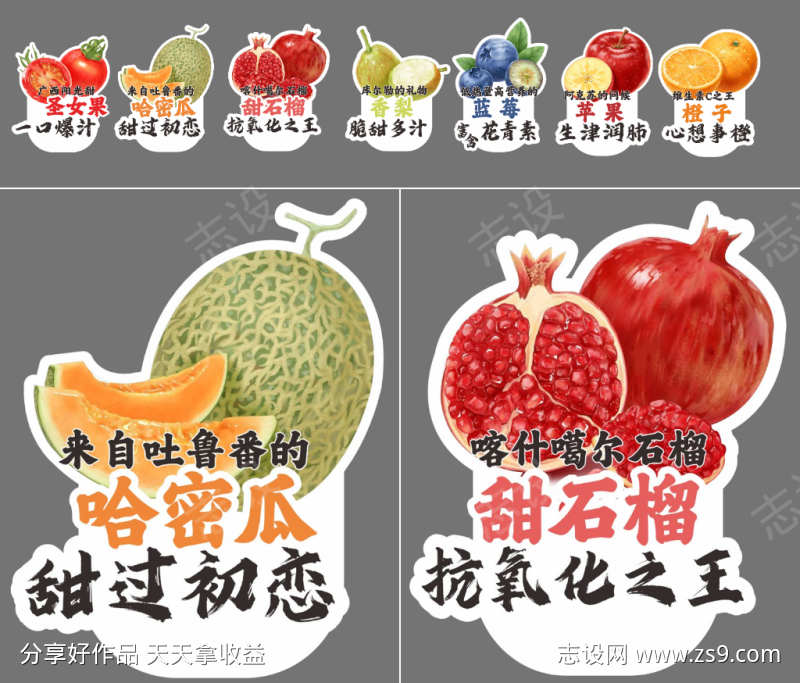 水果异形标签