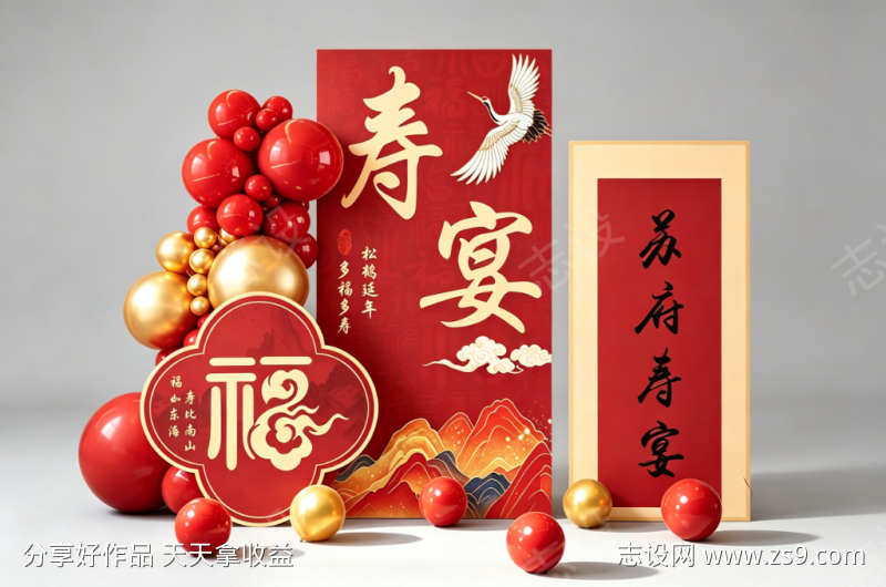 红金松鹤苏府寿宴