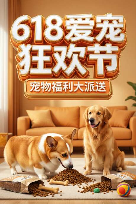618爱宠狂欢节_AI图片下载_采样_1056X1584像素-狗粮,福利,宠物-作品编号:2026081614338963-志ˆ设·网