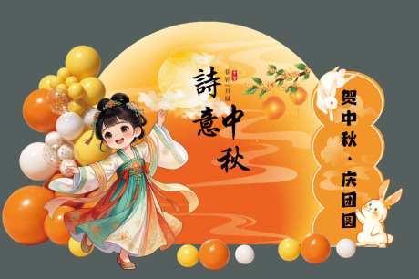 贺中秋庆团圆派对背景套装_源文件下载_PSD格式_4252X2835像素-立牌,汉服,女孩-作品编号:2026081911233319-志˙设˱网