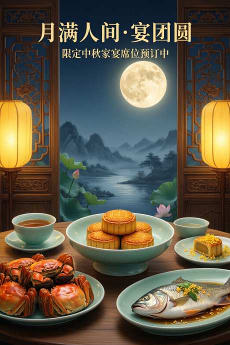 中秋家宴预约_AI图片下载_采样_1056X1584像素-宴会,预约,家宴-作品编号:2026082710333690-志˓设ˇ网