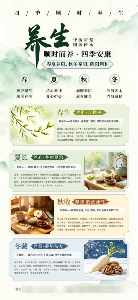 中医四季养生海报