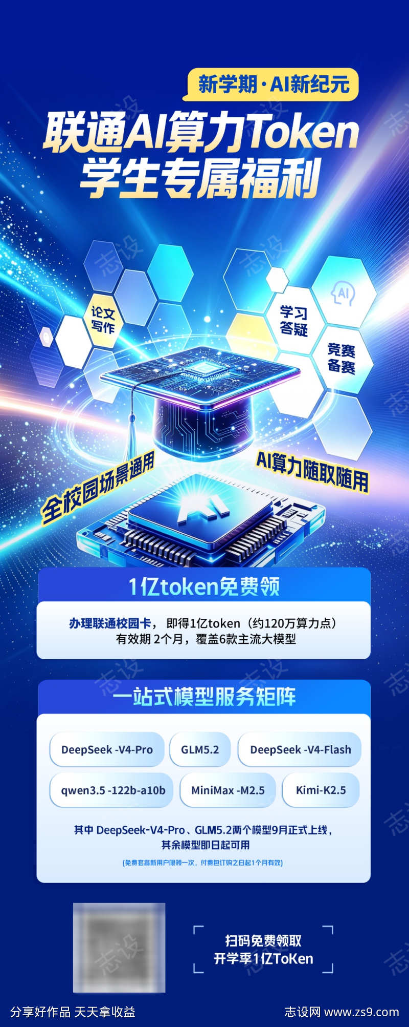 蓝色ai海报