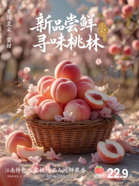 水蜜桃新品上市促销海报_AI图片下载_euler采样_896X1200像素-上市,促销,海报-作品编号:2026090514543405-志˜设˘网