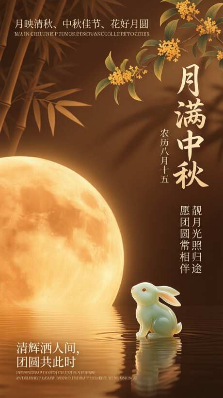 月满中秋节日海报_AI图片下载_采样_720X1280像素-海报,节日,节日海报-作品编号:2026091021205863-志˓设·网