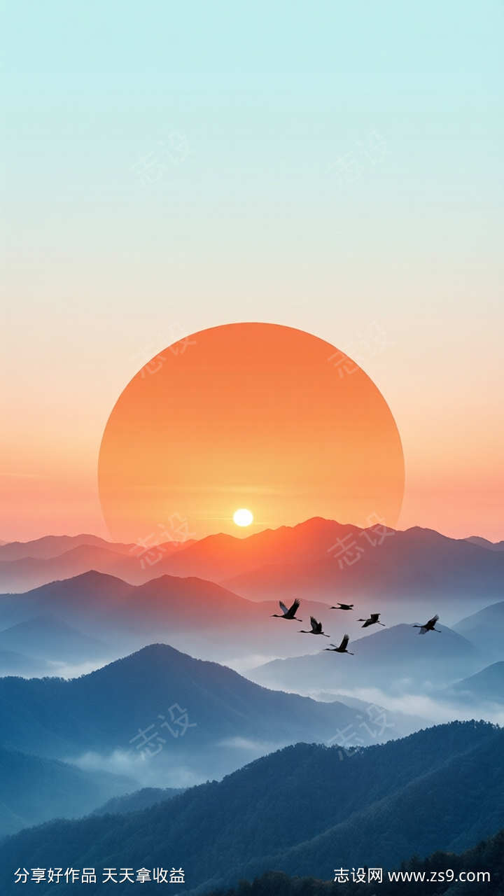 重阳节节日海报插画背景图