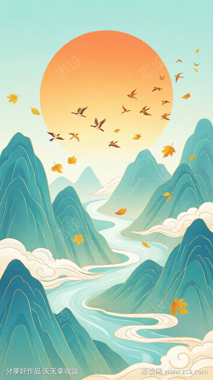 重阳节节日海报背景图